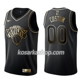 Dres New York Knicks Prilagođeni Nike Crna Golden Edition Swingman